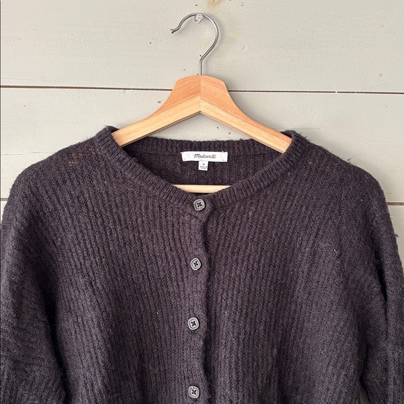 Madewell Bellaire Alpaca-Blend Cardigan – Black, Size M - Picture 5 of 8